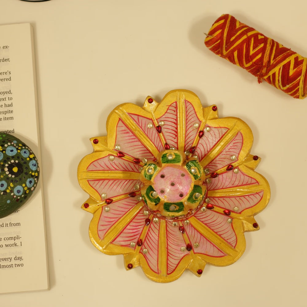 Marble Floral Agarbatti Stand