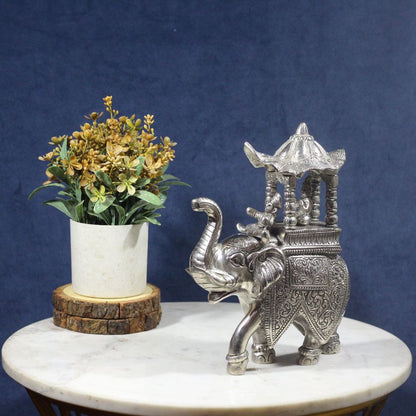 Metal Ambabari Elephant — Handcrafted Royal Procession Figurine