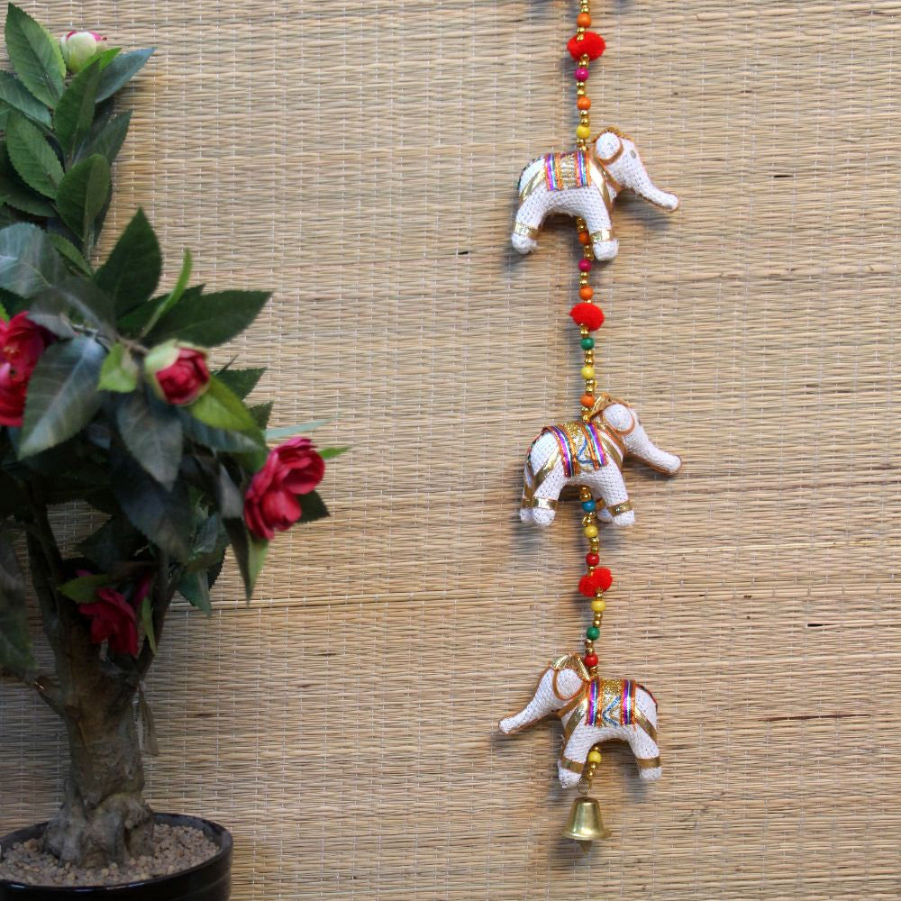 Handcrafted Elephant Latkan 4 Inch – Traditional Decorative Hanging for Home & Door