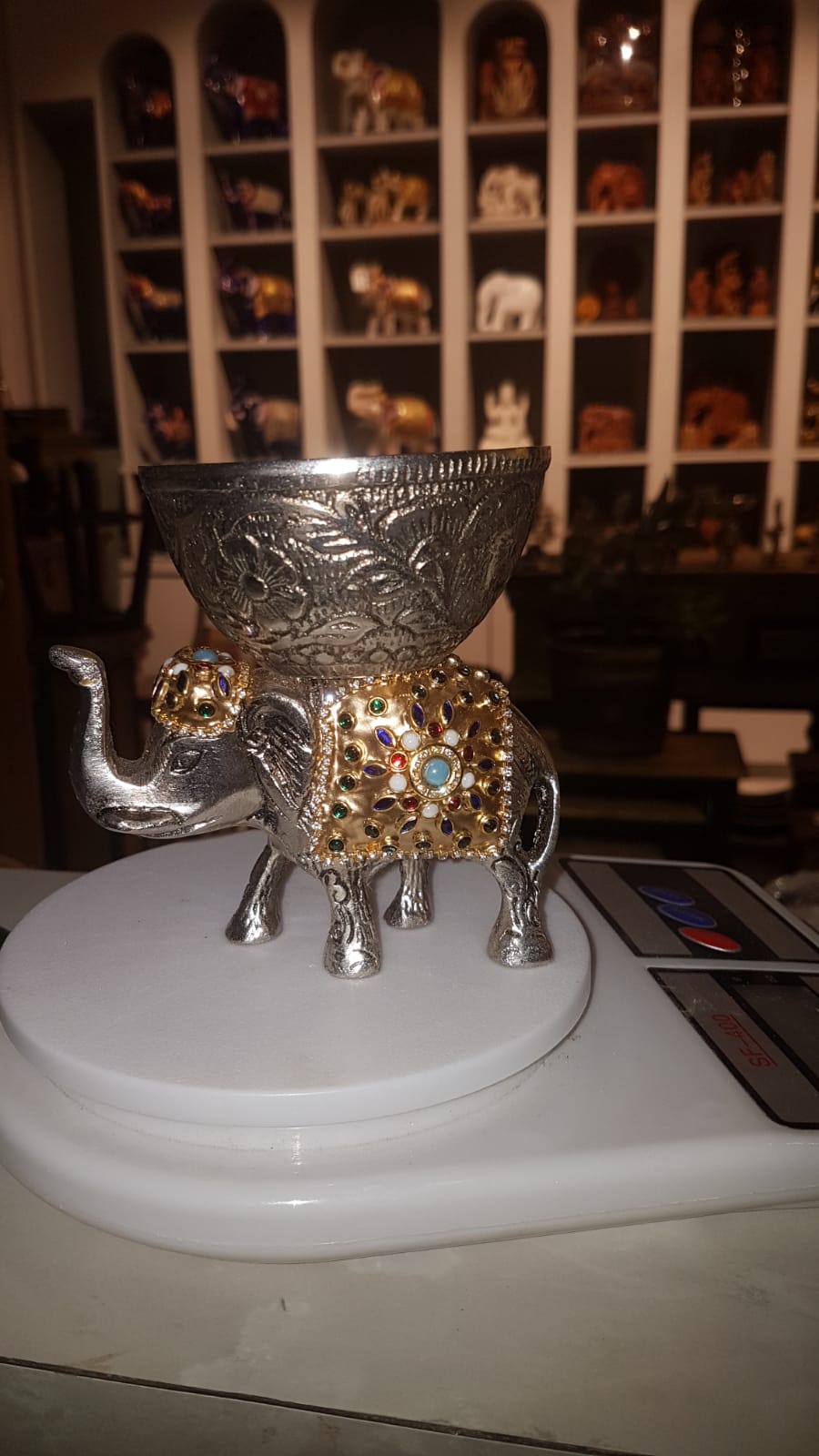 Elephant Golden Bowl – Handcrafted Decorative Serving Bowl
