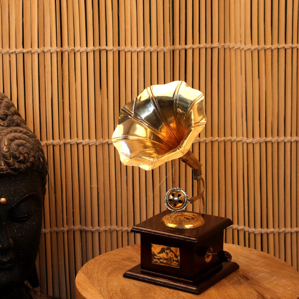 Handcrafted Vintage Fashionable Gramophone Showpiece – Antique Decorative Home Accent