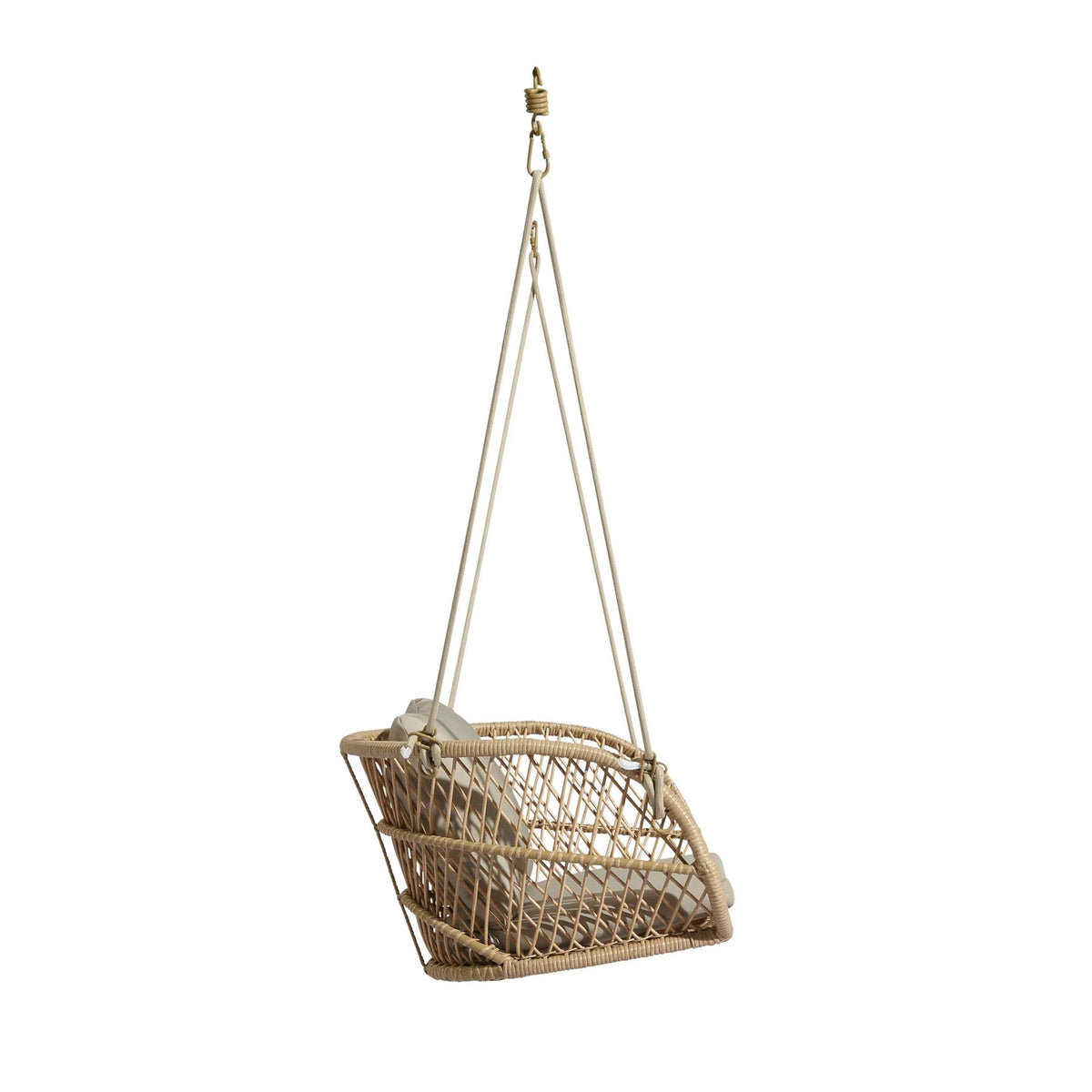 Woven Hanging Swing Chair – Single Seat Outdoor Hanging Chair with Cushion