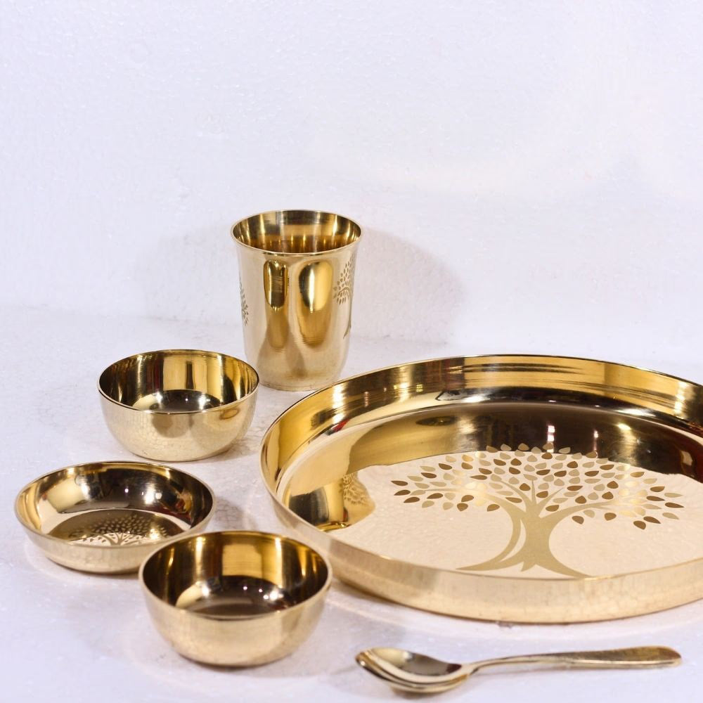 Handcrafted Kansa Bhojan Thaal – Traditional Bronze Dinner Plate