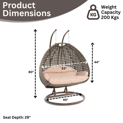 Outdoor Hanging Egg Chair with Stand & Cushioned Seat