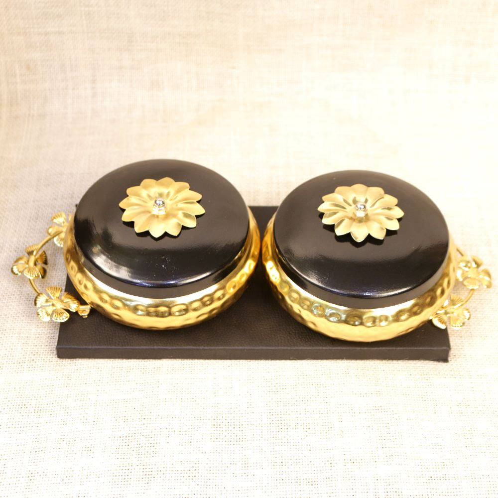 Black Tray Set – Handcrafted Decorative Serving Set