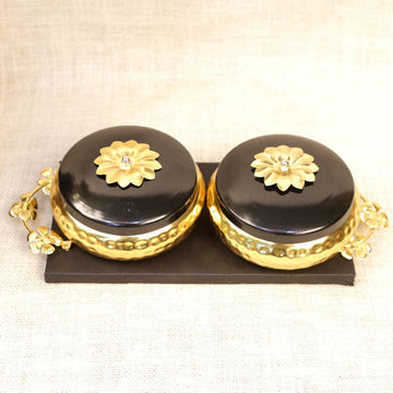 Black Tray Set – Handcrafted Decorative Serving Set
