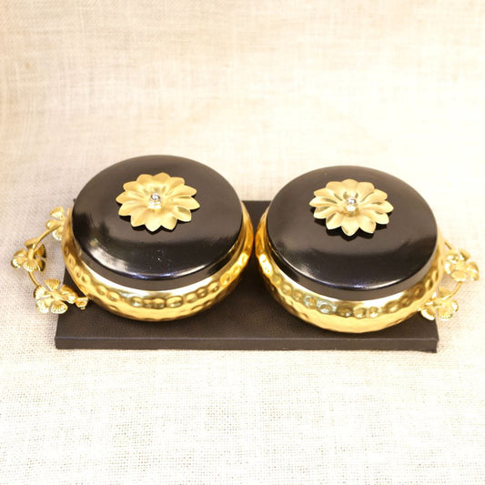 Black Tray Set – Handcrafted Decorative Serving Set