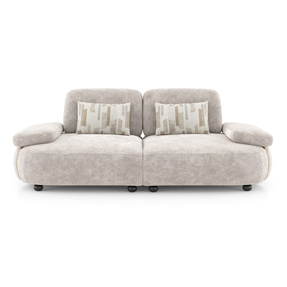 Modern 3-Seater Fabric Sofa with Cushioned Backrest