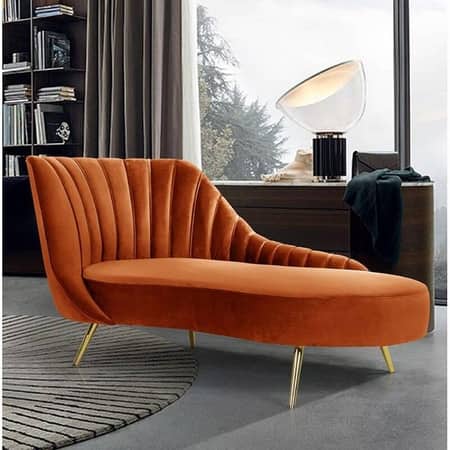 Modern Curved Chaise Lounge Chair – Sculptural Upholstered Accent Seating-Shivora Crafts