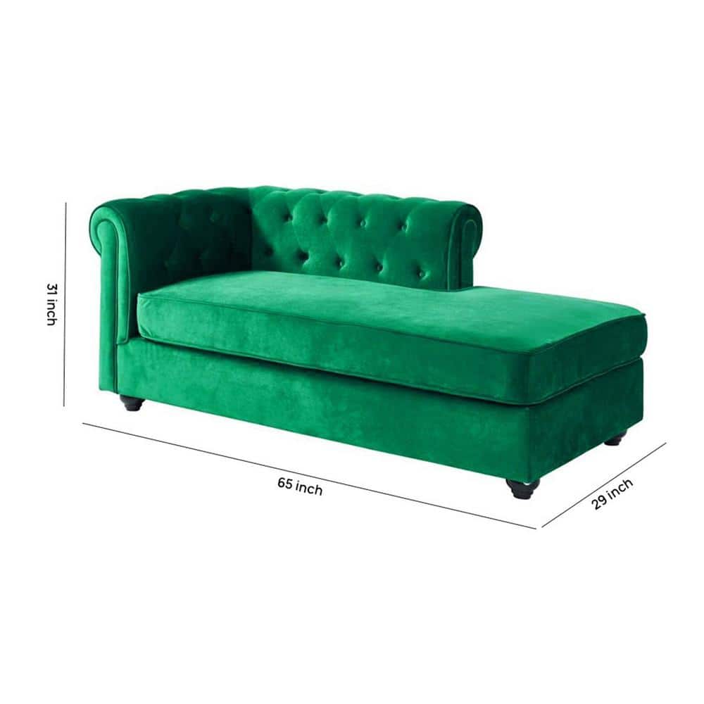 Classic Chesterfield Chaise Lounge Sofa with Button Tufted Backrest