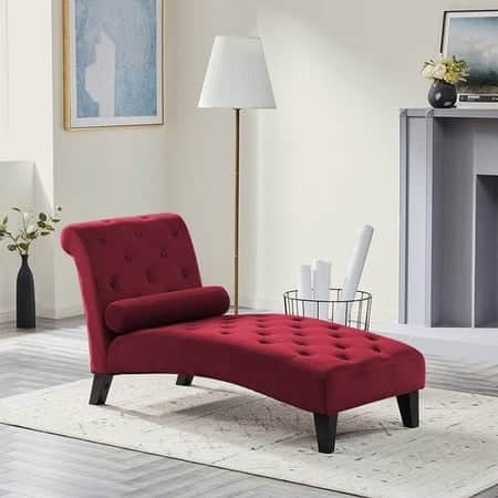 Modern Tufted Chaise Lounge Chair – Upholstered Reclining Accent Seat-Shivora Crafts