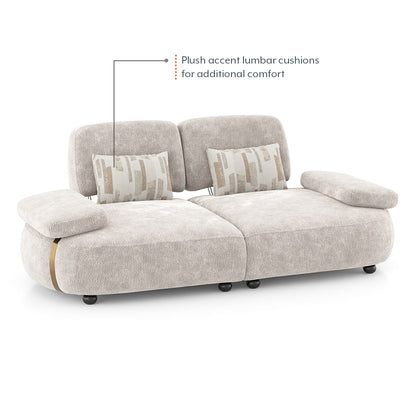 Modern 3-Seater Fabric Sofa with Cushioned Backrest