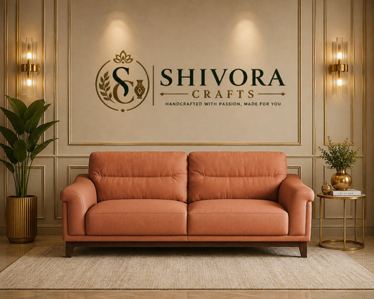 Modern 2-Seater Sofa with Plush Cushioned Backrest-Shivora Crafts
