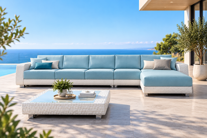 Outdoor Modular Sectional Sofa Set | L-Shaped Patio Sofa with Coffee Table