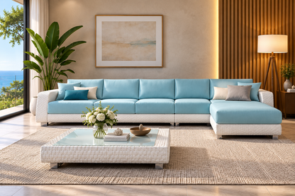 Outdoor Modular Sectional Sofa Set | L-Shaped Patio Sofa with Coffee Table