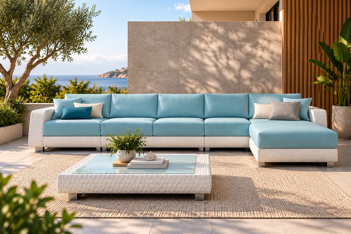 Outdoor Modular Sectional Sofa Set | L-Shaped Patio Sofa with Coffee Table