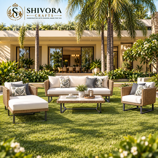 Modern Outdoor Patio Sofa Set with Coffee Table & Accent Seating