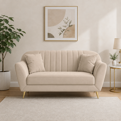 Modern Vertical Channel 2 Seater Sofa