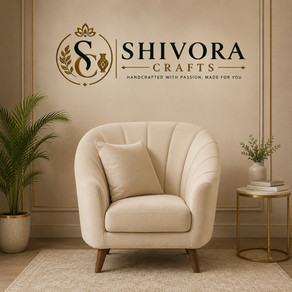 Modern Curved Barrel Accent Armchair