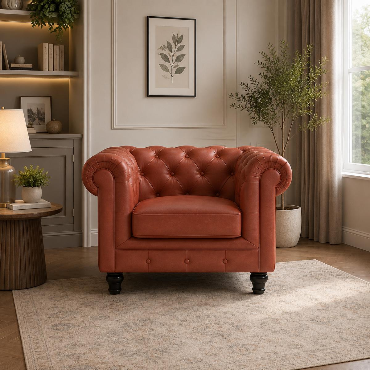Classic Chesterfield Tufted Accent Armchair