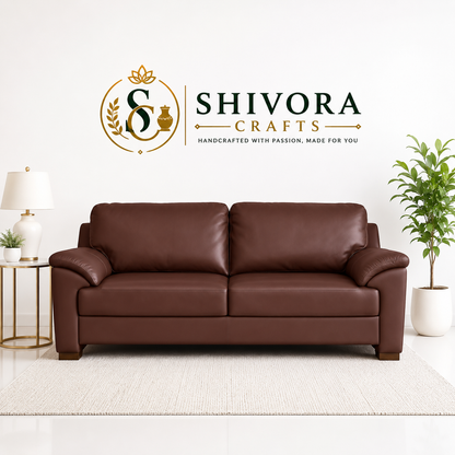 Modern 3-Seater Sofa with Plush Cushioned Back & Padded Arms