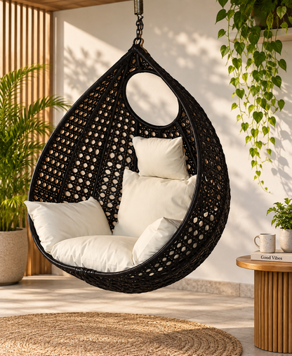 Woven Hanging Egg Chair – Indoor & Outdoor Cocoon Swing Chair