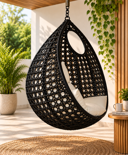 Woven Hanging Egg Chair – Indoor & Outdoor Cocoon Swing Chair