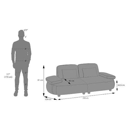 Modern 3-Seater Fabric Sofa with Cushioned Backrest