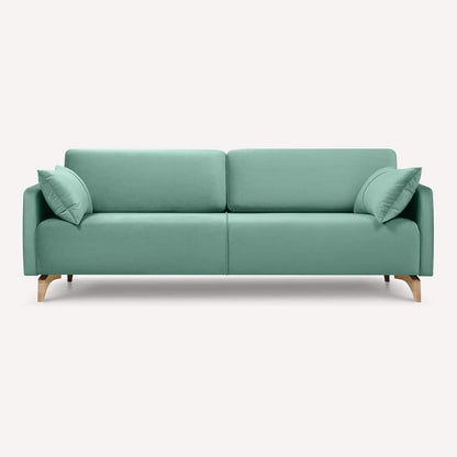 Modern 3-Seater Mint Green Upholstered Sofa with Wooden Legs - Shivora Crafts