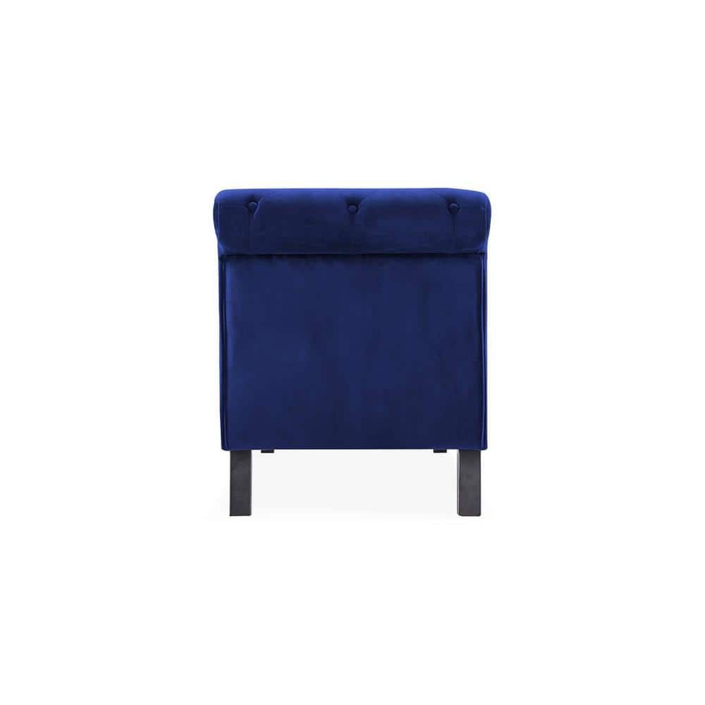 Tufted Chaise Lounge Chair with Bolster Pillow & Padded Seat