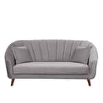 Modern Mid-Century 3-Seater Sofa with Cushions & Wooden Legs