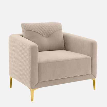 Modern Upholstered Accent Chair with Diamond Quilted Back & Arms