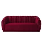 Modern Black 3 Seater Sofa | Channel Tufted Upholstered Sofa - Shivora Crafts