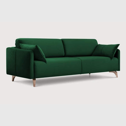 Modern Roma Fabric Green 3 Seater Sofa