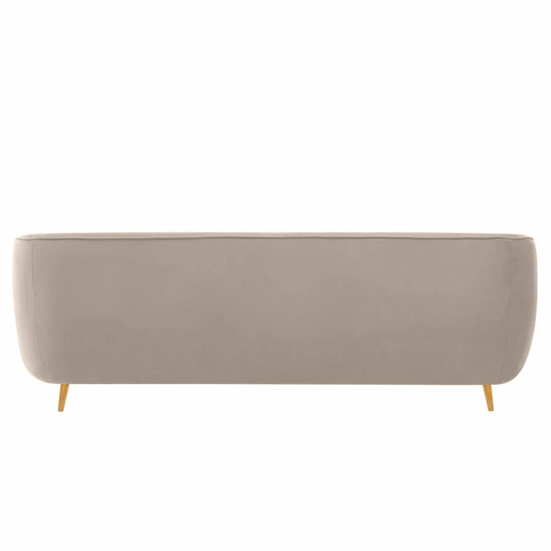 Modern Channel-Tufted Upholstered Sofa with Rounded Arms & Vertical Stitching