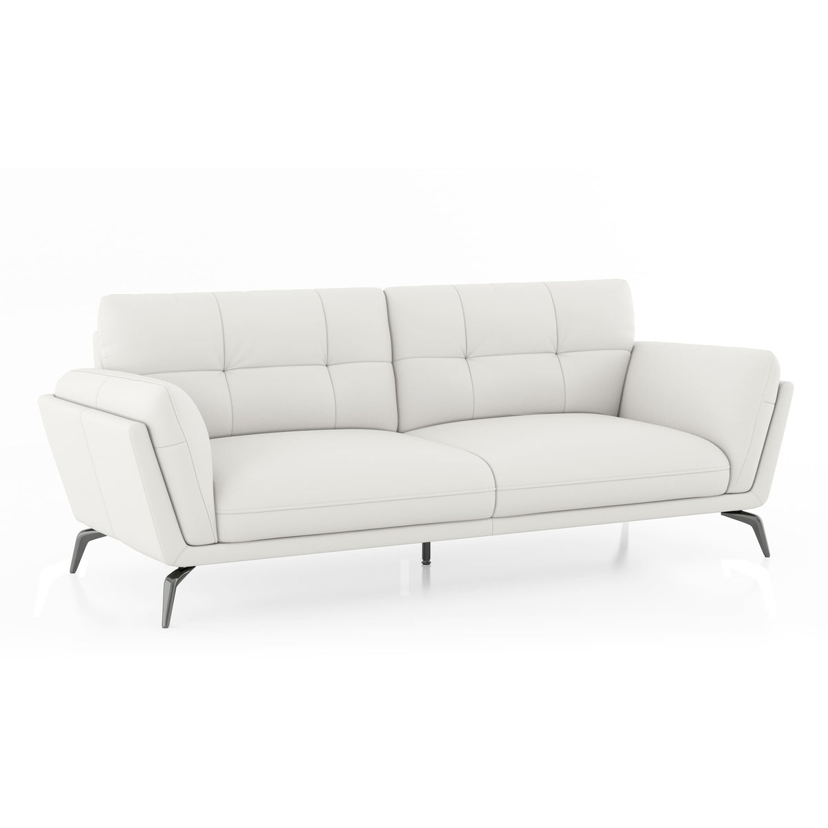 Modern 3-Seater Sofa with Tufted Backrest & Sleek Metal Legs