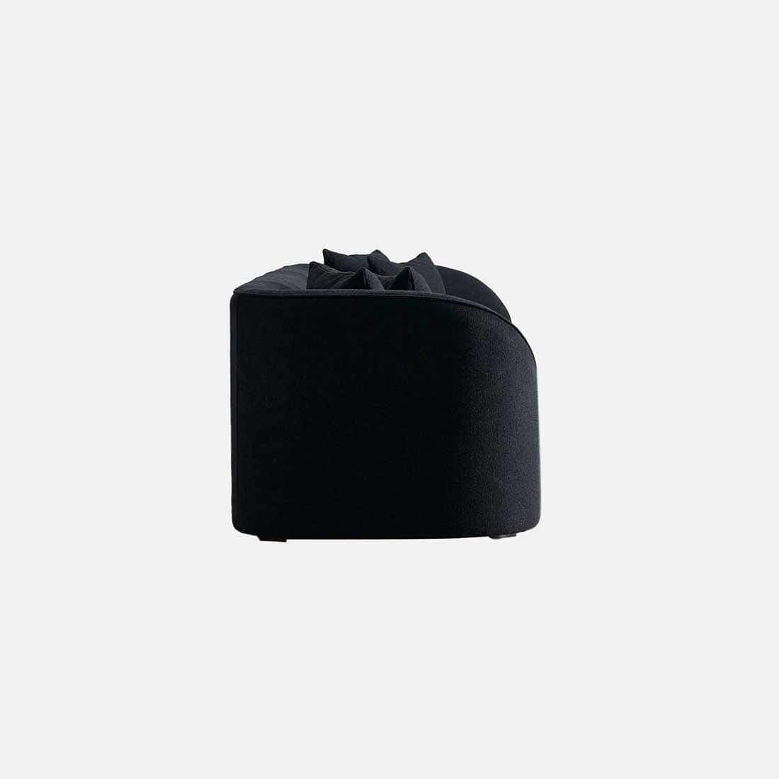 Modern Black 3 Seater Sofa | Vertical Channel Tufted Upholstered Sofa-Shivora Crafts