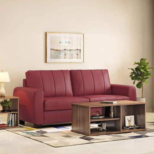 Modern 3 Seater Sofa with Vertical Channel Backrest