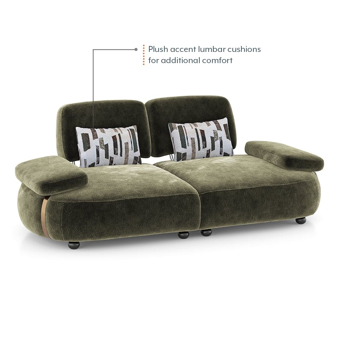 Modern 2-Seater Sofa with Plush Cushioned Seating-Shivora Crafts