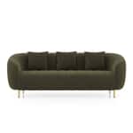 Modern Channel Tufted 3-Seater Sofa with Quilted Arms - Shivora Crafts