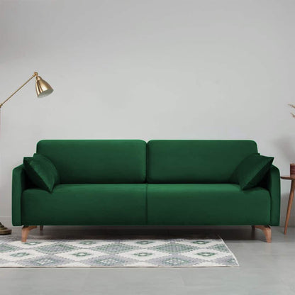 Modern Roma Fabric Green 3 Seater Sofa