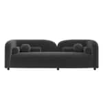Modern Curved 3-Seater Sofa with Rounded Back & Bolster Cushions