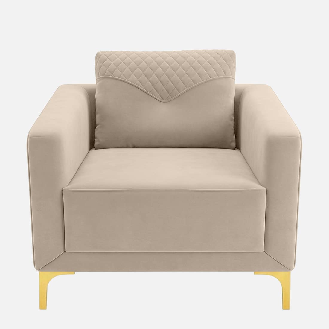 Modern Upholstered Accent Chair with Diamond Quilted Back & Arms