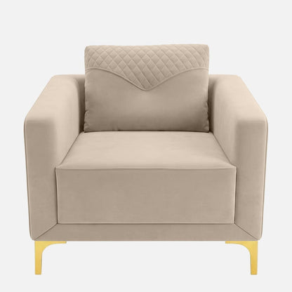 Modern Upholstered Accent Chair with Diamond Quilted Back & Arms