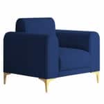 Modern Channel-Tufted Accent Chair with Curved Arms & Metal Legs