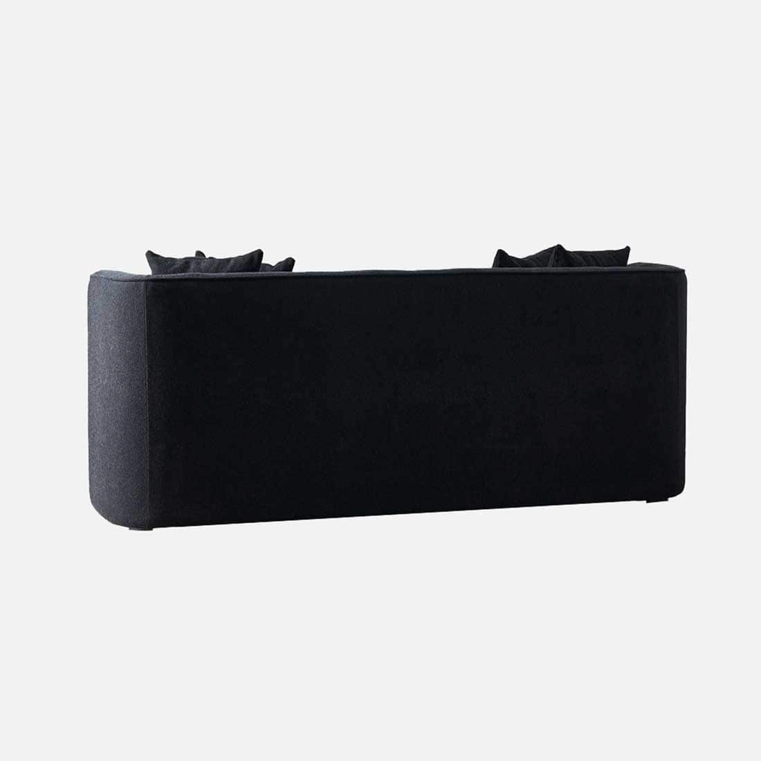 Modern Black 3 Seater Sofa | Vertical Channel Tufted Upholstered Sofa-Shivora Crafts