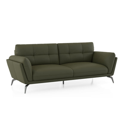 Modern 3-Seater Upholstered Sofa with Tufted Back & Sleek Metal Legs