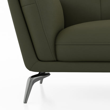 Modern 3-Seater Upholstered Sofa with Tufted Back & Sleek Metal Legs