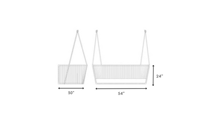 2-Seater Hanging Swing Chair – Woven Outdoor Garden Hanging Bench