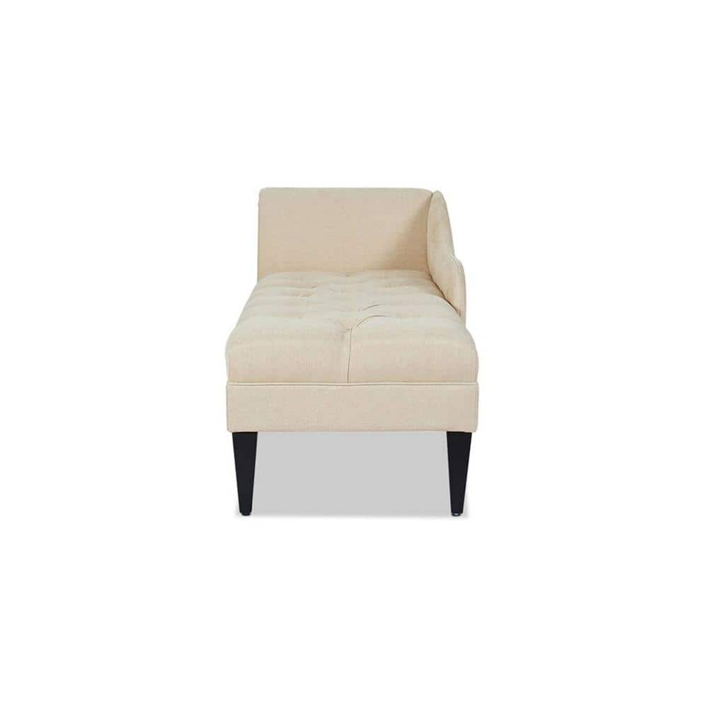 Elegant Tufted Chaise Lounge with Rolled Backrest & Tapered Legs